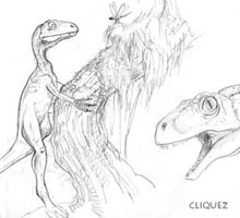 Crayonn� de petits Th�ropodes par Michel Fontaine